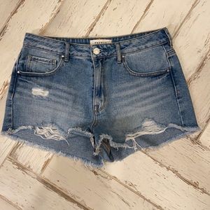 PacSun high waisted light wash shorts